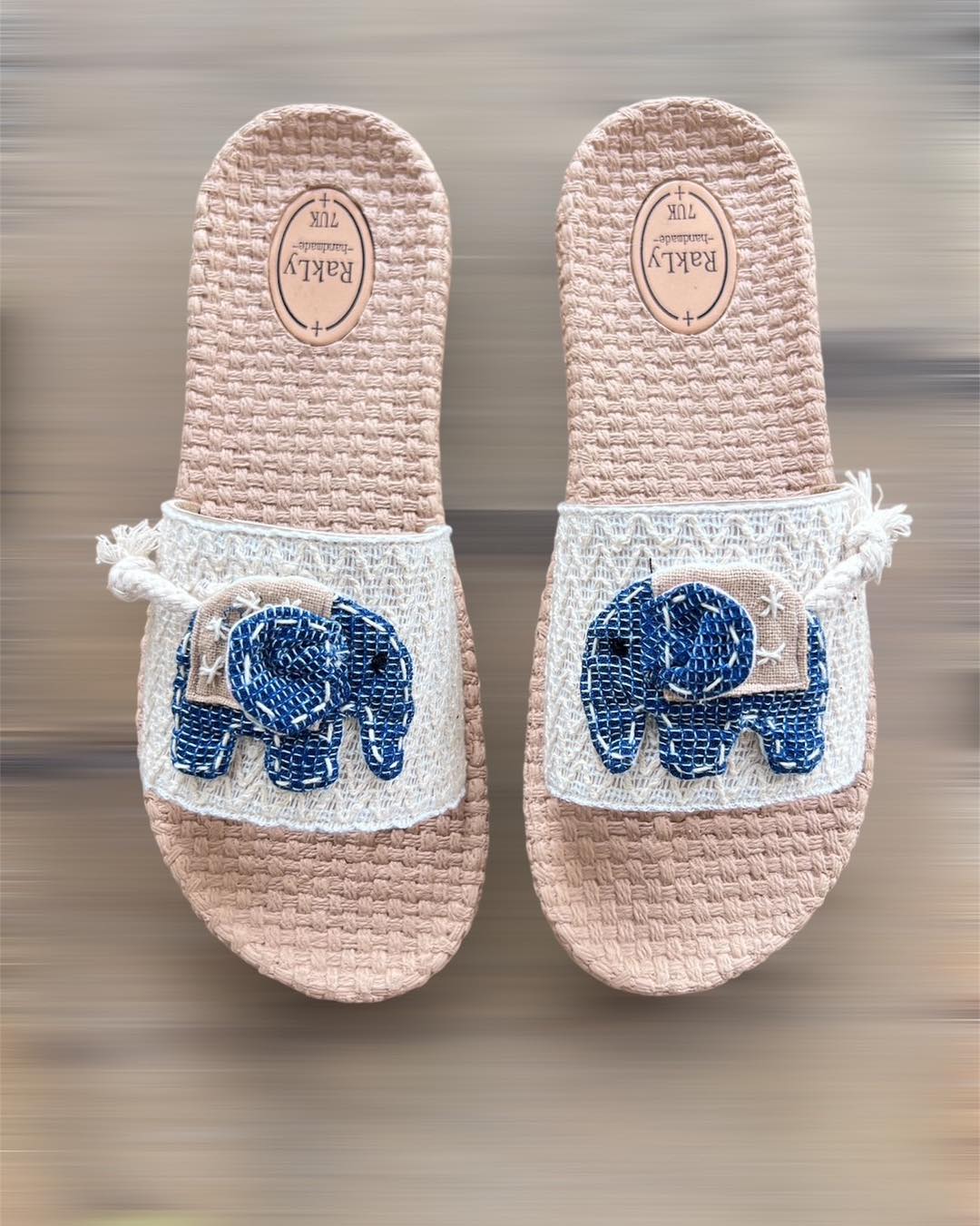 Thai elephant design handmade sandals from RakLty Handmade